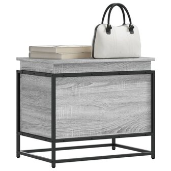 Opbergbox met deksel 60x40x51,5 cm bewerkt hout grijs sonoma 1