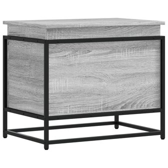 Opbergbox met deksel 60x40x51,5 cm bewerkt hout grijs sonoma 2