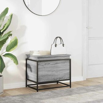 Opbergbox met deksel 60x40x51,5 cm bewerkt hout grijs sonoma 3