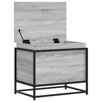 Opbergbox met deksel 60x40x51,5 cm bewerkt hout grijs sonoma 7