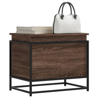 Opbergbox met deksel 60x40x51,5 cm bewerkt hout bruin eiken 1