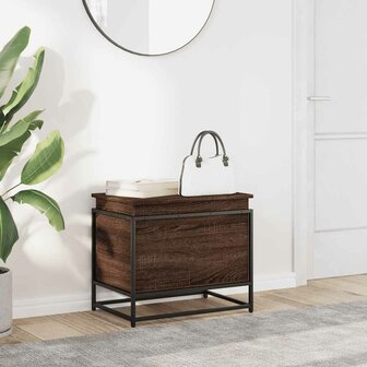 Opbergbox met deksel 60x40x51,5 cm bewerkt hout bruin eiken 3