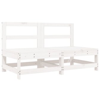 Tuinmiddenbanken 2 st massief grenenhout wit 2