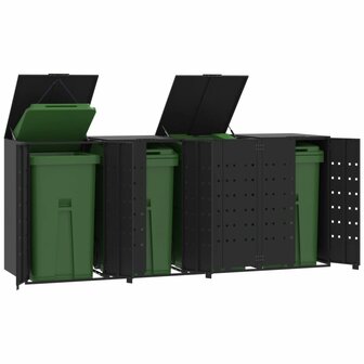 Containerberging voor 4 containers 276x79x117 cm staal zwart 1