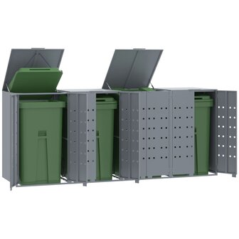 Containerberging voor 4 containers 276x79x117 cm staal grijs 1
