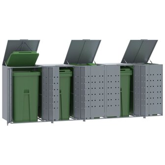 Containerberging voor 5 containers 345x79x117 cm staal grijs 1