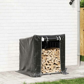 Haardhoutrek met regenhoes 100,5x100,5x110,5 cm staal 3