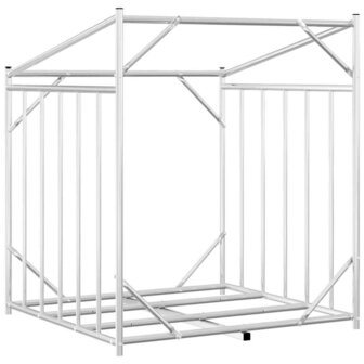 Haardhoutrek met regenhoes 100,5x100,5x110,5 cm staal 6