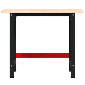 Werkbank rechthoekig 100x60x81,5 cm massief eikenhout 4