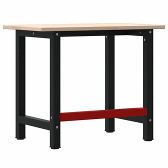 Werkbank rechthoekig 100x60x81,5 cm massief eikenhout 7