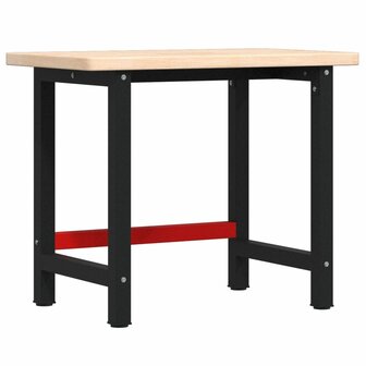 Werkbank rechthoekig 100x60x83 cm massief eikenhout 2