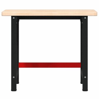Werkbank rechthoekig 100x60x83 cm massief eikenhout 4
