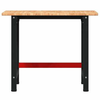 Werkbank rechthoek 100x60x81,5 cm massief eikenhout lichtbruin 4