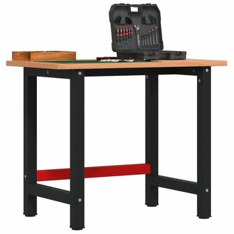 Werkbank rechthoekig 100x60x81,5 cm massief beukenhout 1