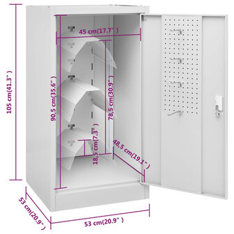 Zadelkast 53x53x105 cm staal lichtgrijs   9