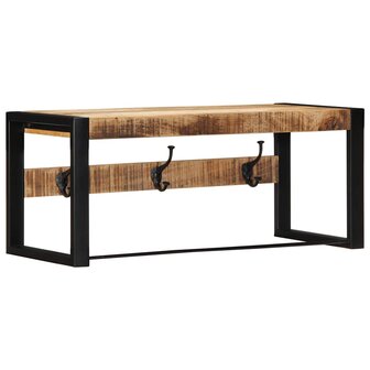 Kapstok 80x35x35 cm massief ruw mangohout 1