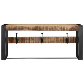 Kapstok 80x35x35 cm massief ruw mangohout 2