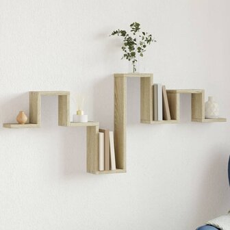 Wandschap 104,5x10x43 cm bewerkt hout sonoma eikenkleurig 1