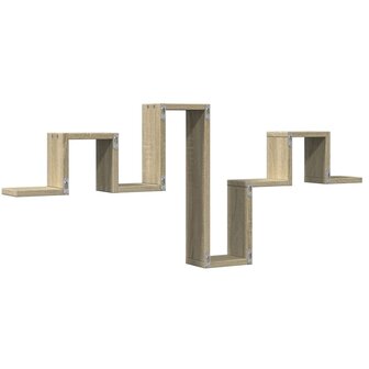 Wandschap 104,5x10x43 cm bewerkt hout sonoma eikenkleurig 7