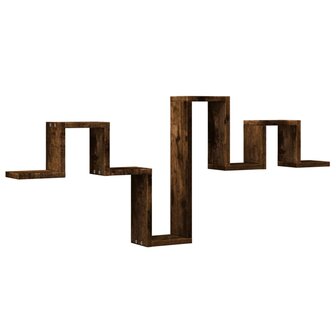 Wandschap 104,5x10x43 cm bewerkt hout gerookt eikenkleurig 2