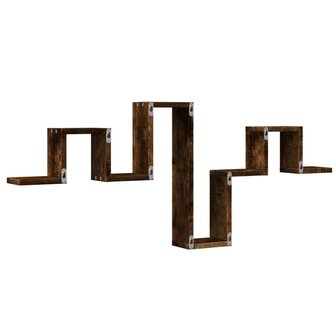 Wandschap 104,5x10x43 cm bewerkt hout gerookt eikenkleurig 7