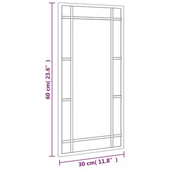 Wandspiegel rechthoekig 30x60 cm ijzer zwart 8