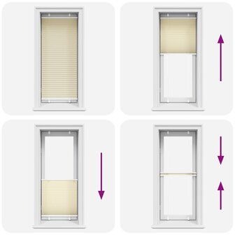 Pliss&eacute; rolgordijn 60x100 cm stofbreedte 59,4 cm polyester cr&egrave;me 5