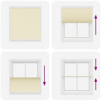 Pliss&eacute; rolgordijn 115x100cm stofbreedte 114,4cm polyester cr&egrave;me 5