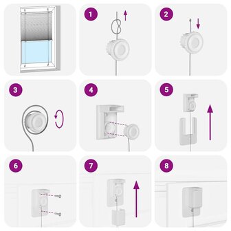 Pliss&eacute; rolgordijn 115x100cm stofbreedte 114,4cm polyester cr&egrave;me 7