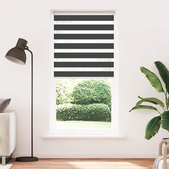 Zebra rolgordijn 95x200 cm stofbreedte 90,9 cm zwart 2