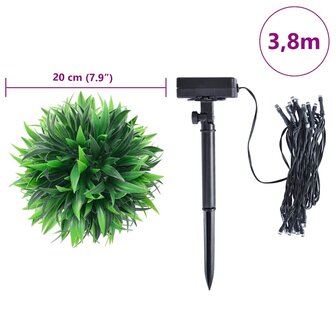 Kunstbuxusballen met LED-verlichting 2 st 20 cm groen 9