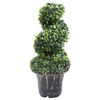 Kunstplant met pot buxus spiraal 59 cm groen 1