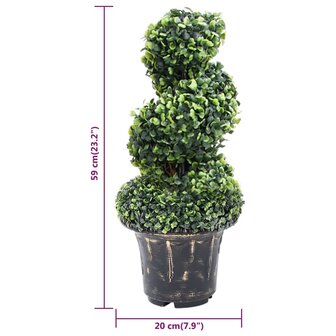 Kunstplant met pot buxus spiraal 59 cm groen 5