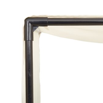 Ligbed tweepersoons met dak en gordijn poly rattan bruin 6