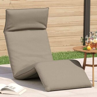Ligstoel inklapbaar 175x54x8,5 cm oxford stof taupe 1