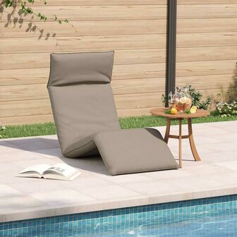 Ligstoel inklapbaar 175x54x8,5 cm oxford stof taupe 3