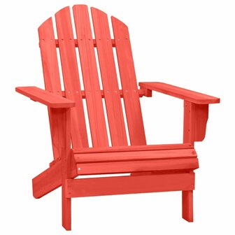 Tuinstoel Adirondack massief vurenhout rood 1