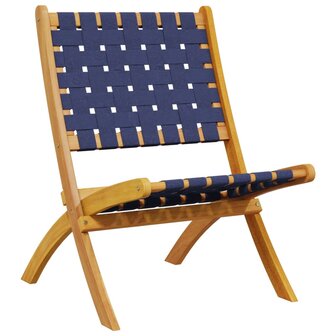Tuinstoelen 2 st inklapbaar acaciahout en stof donkerblauw 3