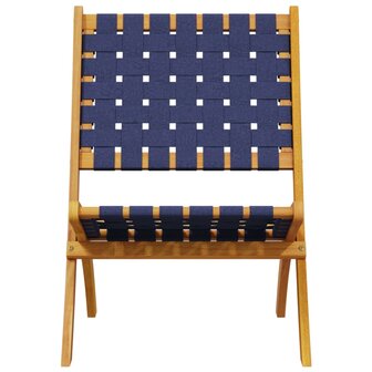 Tuinstoelen 2 st inklapbaar acaciahout en stof donkerblauw 4