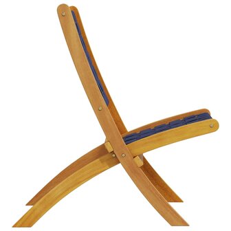 Tuinstoelen 2 st inklapbaar acaciahout en stof donkerblauw 5