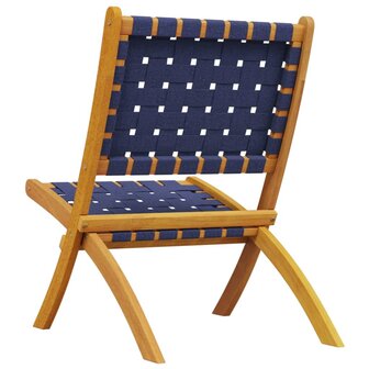 Tuinstoelen 2 st inklapbaar acaciahout en stof donkerblauw 6