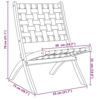 Tuinstoelen 2 st inklapbaar acaciahout en stof donkerblauw 9