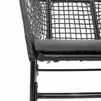 Tuinstoelen 2 st met kussens poly rattan zwart 8
