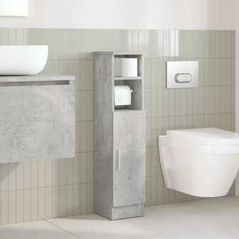 Badkamerkast met rolhouder 20,5x22x90 cm betongrijs 3
