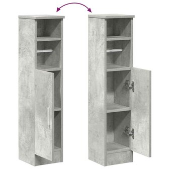 Badkamerkast met rolhouder 20,5x22x90 cm betongrijs 8