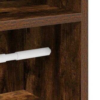 Badkamerkast met rolhouder 20,5x22x90 cm gerookt eikenkleurig 9