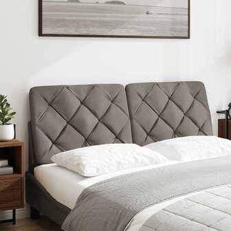 Hoofdbordkussen 120 cm stof taupe 2