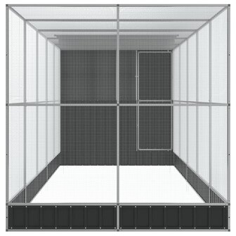 Voli&egrave;re met verlengstuk 623x203x216 cm staal zilverkleurig 4