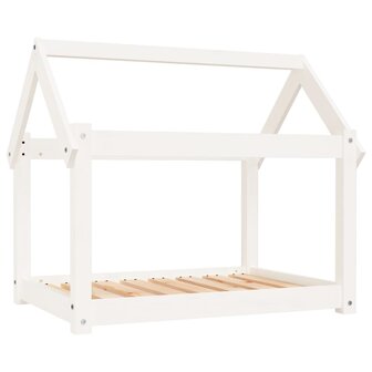 Hondenbed 81x60x70 cm massief grenenhout wit 2
