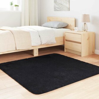 Hoogpolig vloerkleed NAVARRA 120x120 cm polyester zwart 3
